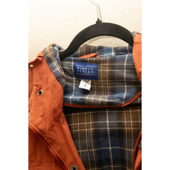 Simply Styled by Sears Canvas Field Jacket – Rust Orange with Flannel Lining M - Picture 2 of 4